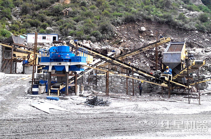vsi制砂機(jī)用戶生產(chǎn)現(xiàn)場(chǎng)，多個(gè)現(xiàn)場(chǎng)提供就近參觀